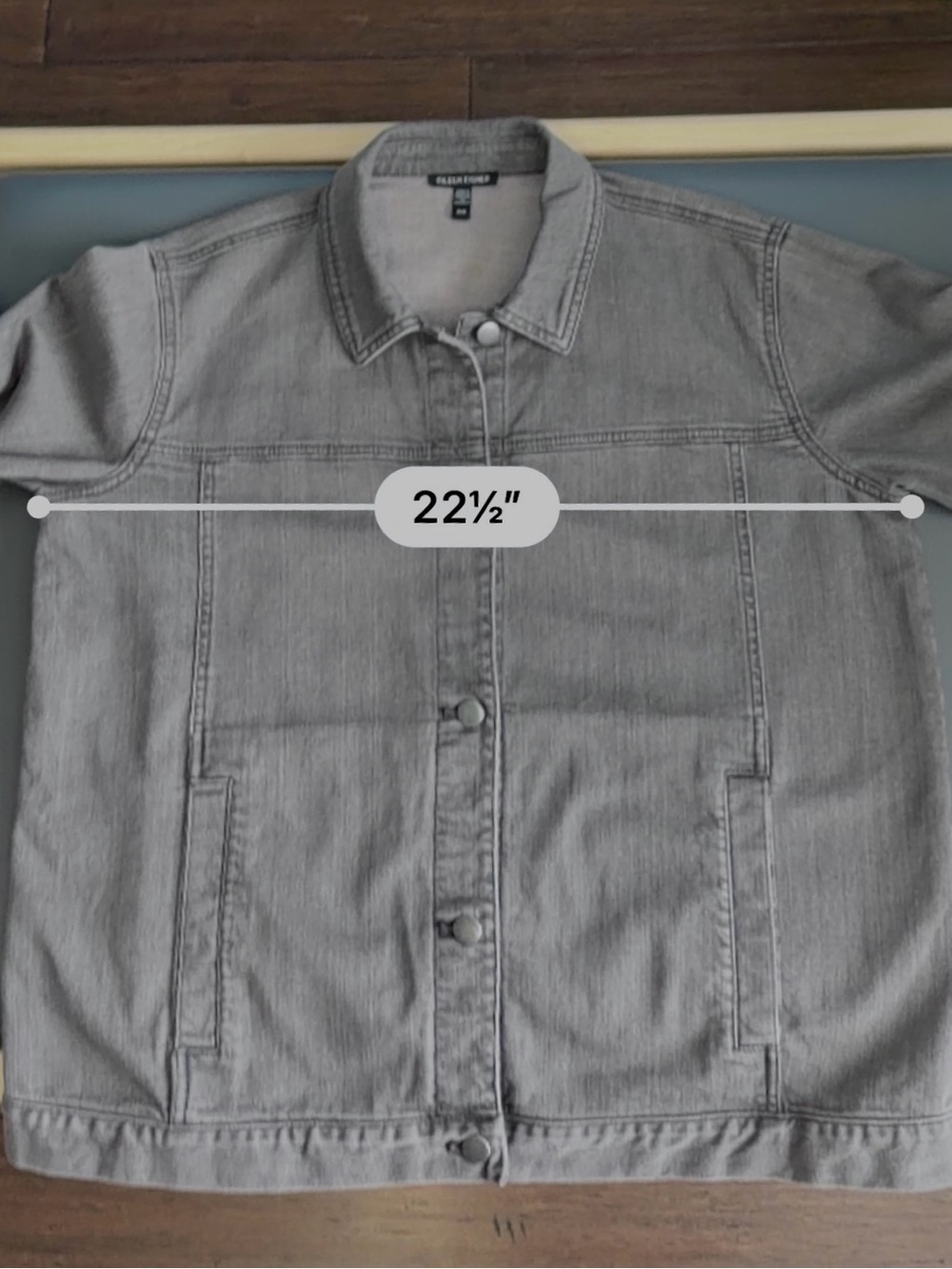 Eileen Fisher Missy Organic Cotton Stretch Classic Collar Jacket Grey Size M - Picture 8 of 12
